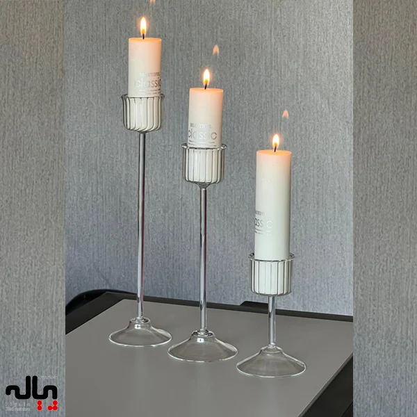 شمعدان پیرکس سه عددی برای شمعهای قطور - Image 2