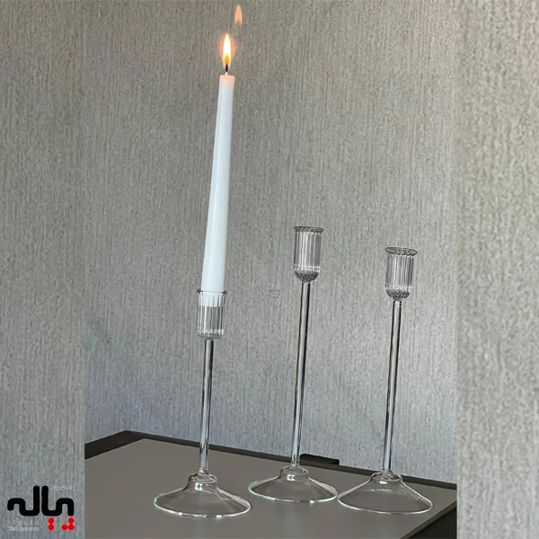 شمعدان پیرکس قلمی سه عددی - Image 3