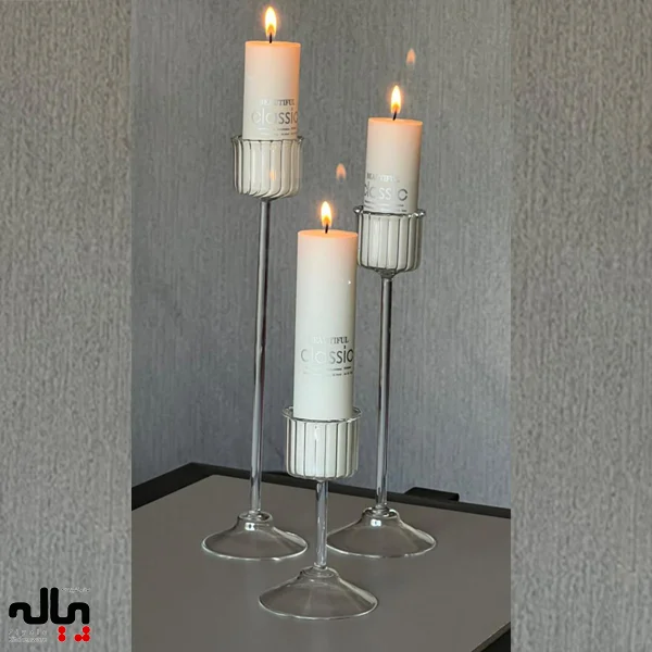 شمعدان پیرکس سه عددی برای شمعهای قطور - Image 5