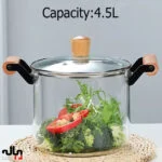 قابلمه‌های پیرکس آنتی شوک با دسته چوبی در سه سایز - تصویر 5