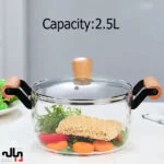 قابلمه‌های پیرکس آنتی شوک با دسته چوبی در سه سایز - تصویر 7