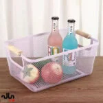 سبد فلزي دسته چوبي