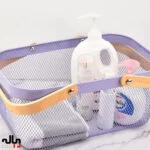 سبد فلزي دسته چوبي تاشو