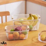 سبد فلزي دسته چوبي