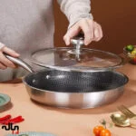 تابه استيل درب دار سايز ٢٦